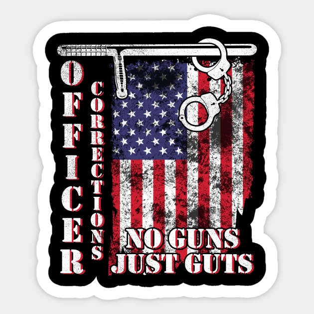 Vintage US Flag Happy Father July 4th Independence Summer Day Officer Corrections No Guns Just Guts Sticker by bakhanh123
